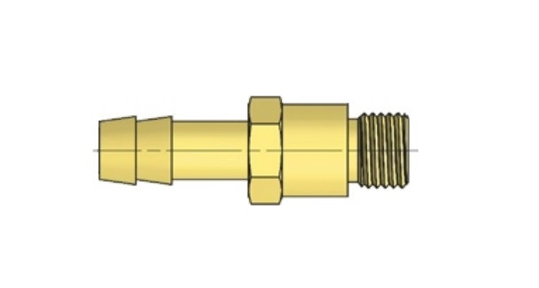 Prodloužený trn pro hadici, s vnějším závitem